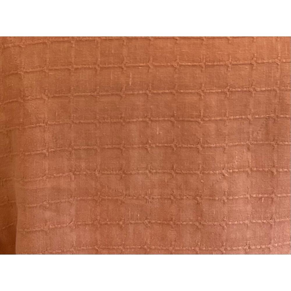 Mosaic USA Peach / Light Orange Tie Front 3/4 Sleeve Linen Blouse, Size S - Picture 7 of 11